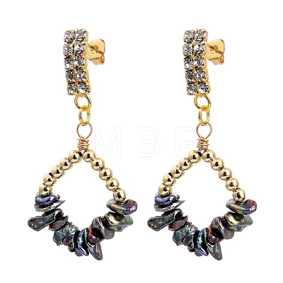 Brass Dangle Stud Earrings EJEW-JE04265-1