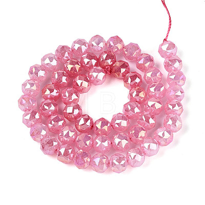 Anti-Tarnish Electroplate Glass Beads Strands GLAA-N064-8mm-07-1