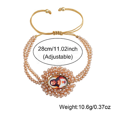 Adjustable Glass Beads Double Layers Braided Bead Bracelets DY5485-1