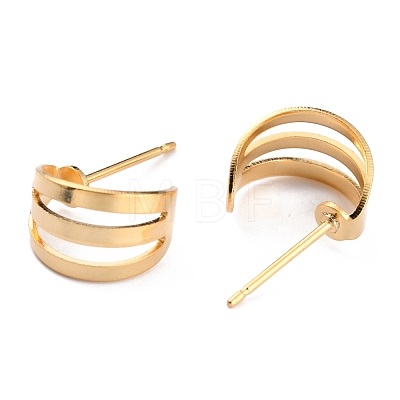 Long-Lasting Plated Brass Stud Earring Settings KK-O133-007G-1