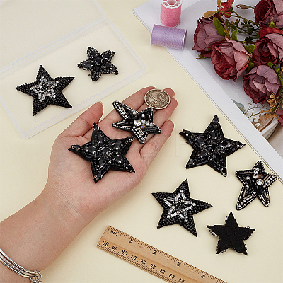 8Pcs 4 Styles Star Cloth Sew on Patches DIY-FG0010-23-1