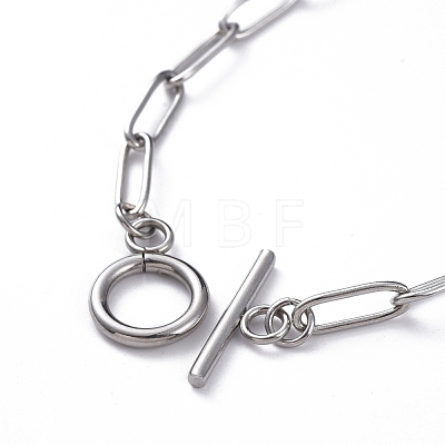304 Stainless Steel Paperclip Chain Bracelets BJEW-JB04967-1