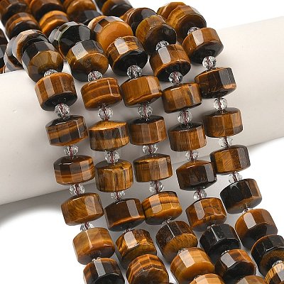 Natural Tiger Eye Beads Strands G-G453-G04-7x12mm-1