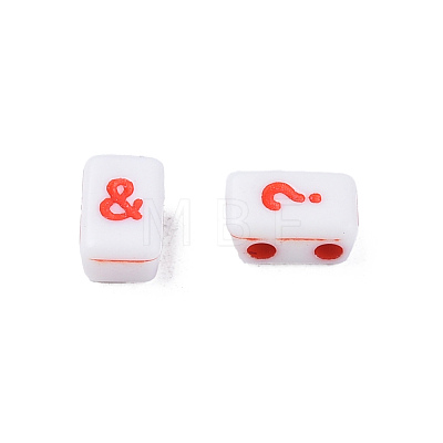 Opaque White Acrylic Connector Charms MACR-N012-21-1