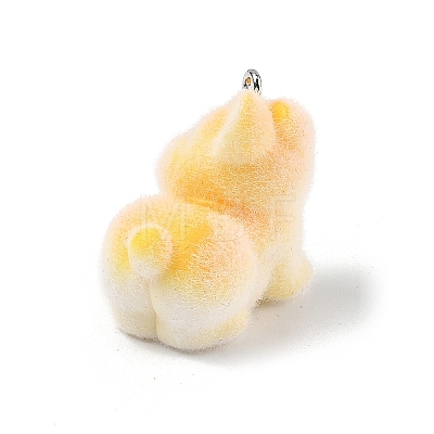 Flocky Resin Pendants FIND-A061-01H-1