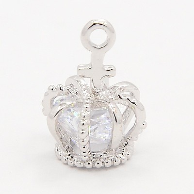 Brass Micro Pave Cubic Zirconia Pendants LS-ZIRC-L008-40B-1