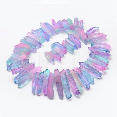 Electroplate Natural Quartz Crystal Beads Strands G-F462-01D-1