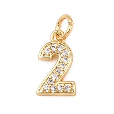 Brass Micro Pave Clear Cubic Zirconia Charms KK-G544-04G-02-1