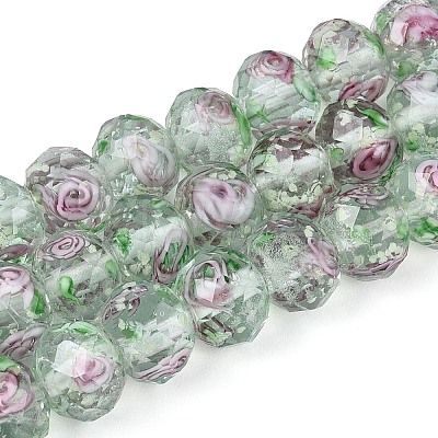 Handmade Luminous Lampwork Beads Strands LAMP-N037-01F-1