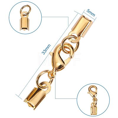 Alloy Clip Ends With Lobster Claw Clasps KK-PH0034-22-1