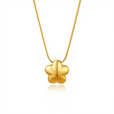 304 Stainless Steel Star Pendant Round Snake Chain Necklaces for Women WG91E03-01-1