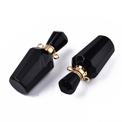 Faceted Natural Obsidian Pendants G-T131-14A-1
