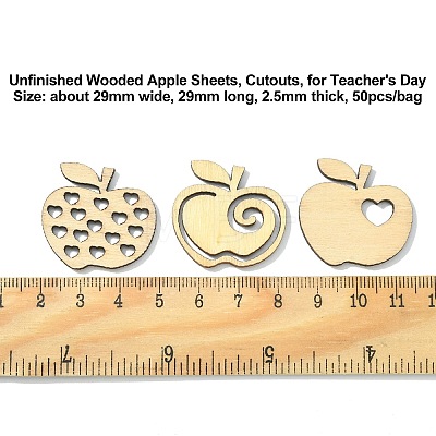 Unfinished Wooded Apple Sheets WOOD-CJC0012-04-1