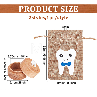 Column Wood Deciduous Teeth Storage Boxes ABAG-FG0001-02B-1