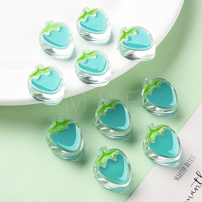Transparent Enamel Acrylic Beads X1-TACR-S155-003G-1