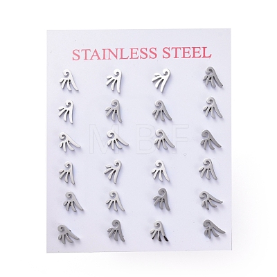 304 Stainless Steel Stud Earrings EJEW-H368-29B-P-1