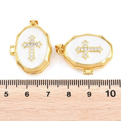 Brass Locket Pendants KK-D232-02G-1