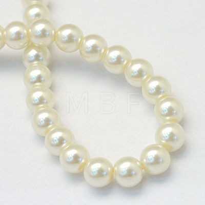 Baking Painted Pearlized Glass Pearl Round Bead Strands HY-Q003-10mm-02-1