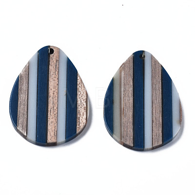 Stripe Resin & Walnut Wood Pendants RESI-N025-015A-C01-1