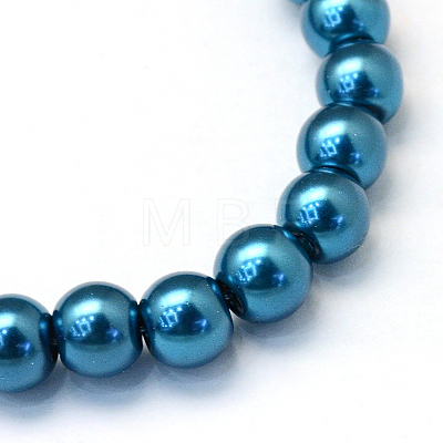 Baking Painted Pearlized Glass Pearl Round Bead Strands X-HY-Q330-8mm-06-1