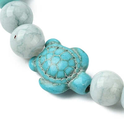 Synthetic Turquoise Beaded Stretch Bracelets for Women BJEW-TA00574-01-1