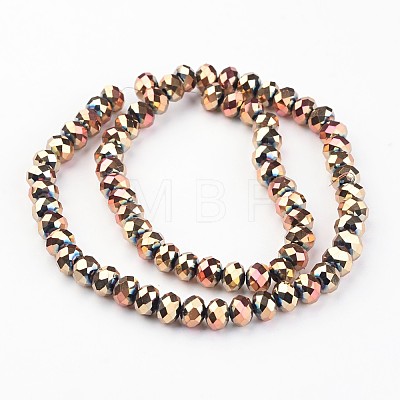 Electroplate Glass Beads Strands EGLA-P018-8mm-F02-1