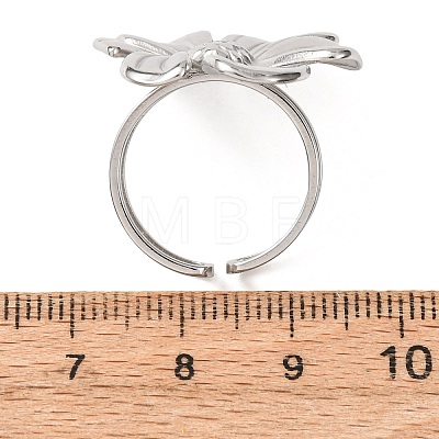 304 Stainless Steel Cuff Open Rings for Women RJEW-C162-01C-P-1