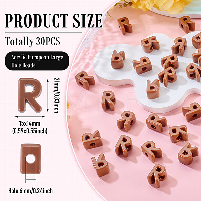 Opaque Acrylic European Beads OACR-TAC0019-006R-1
