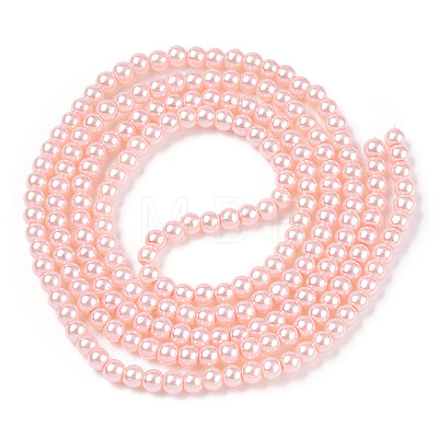 Baking Painted Pearlized Glass Pearl Round Bead Strands X-HY-Q003-4mm-05-1