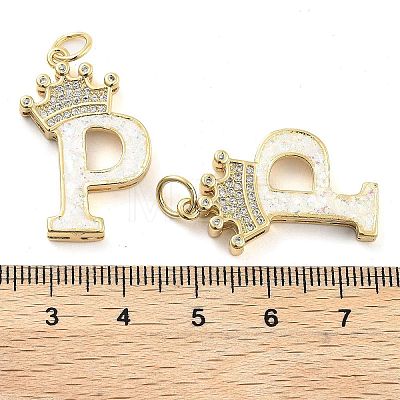 Brass Micro Pave Clear Cubic Zirconia Pendants KK-G498-01P-02-1