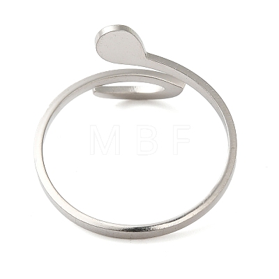 Non-Tarnish 304 Stainless Steel Open Cuff Rings for Women RJEW-N048-05P-1