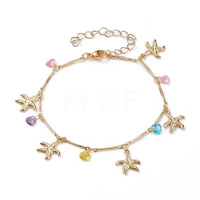 Brass Charms Bracelet & Necklace Jewelry Sets SJEW-JS01161-1