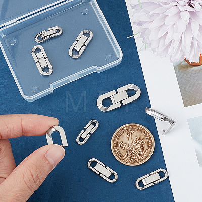 Unicraftale 8Pcs 4 Styles 304 Stainless Steel Fold Over Clasps STAS-UN0055-29-1