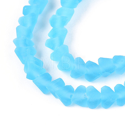 Frosted Transparent Glass Beads Strands GLAA-N016-4mm-06-1
