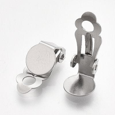 Tarnish Resistant 304 Stainless Steel Clip-on Earring Findings LS-X-STAS-T045-33A-P-1