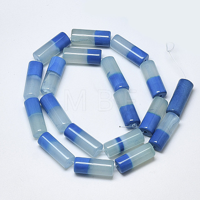 Natural Two Tone Agate Beads Strands G-T122-35D-1