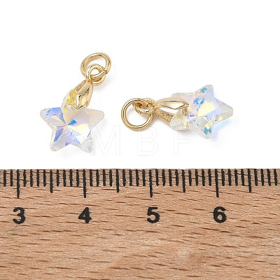 AB Color Plated Glass Pendants PALLOY-JF05675-1