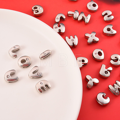 Letter Slider Beads for Watch Band Bracelet Making ALRI-O012-01-NR-1