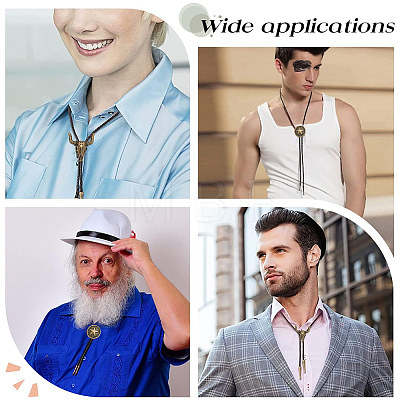 2Pcs 2 Styles Adjustable Vintage PU Leather Bolo Tie NJEW-GF0001-10AB-1