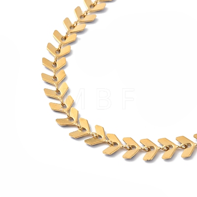 Enamel Ear of Wheat Link Chain Necklace NJEW-P220-02G-07-1