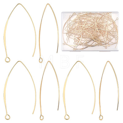 80Pcs Brass Earring Hooks KK-CN0002-32-1