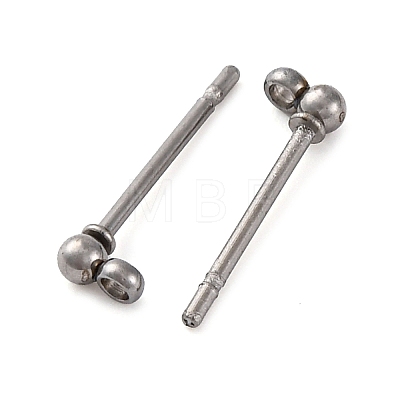 304 Stainless Steel Ball Post Stud Earring Findings STAS-Z035-01P-F-1