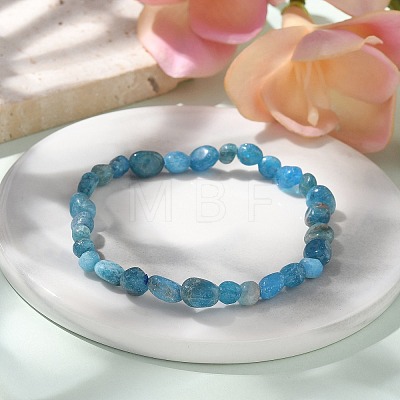 Natural Apatite Bead Stretch Bracelets BJEW-K213-40-1