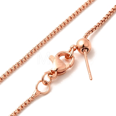 1.5mm Rack Plating Brass Box Chain Adjustable Slider Necklaces for Women Men MAK-L044-05RG-1