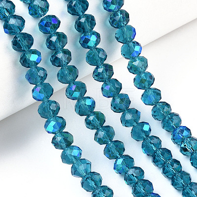 Electroplate Glass Beads Strands X-EGLA-A034-T10mm-L25-1