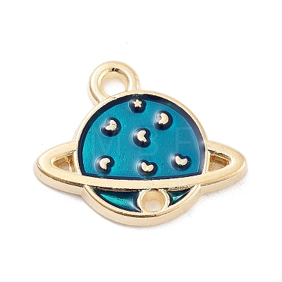 Light Gold Plated Alloy Enamel Pendants ENAM-M219-05KCG-02-1