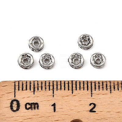 Rack Plating Brass Crystal Rhinestone Rondelle Space Beads RB-D303-P-1