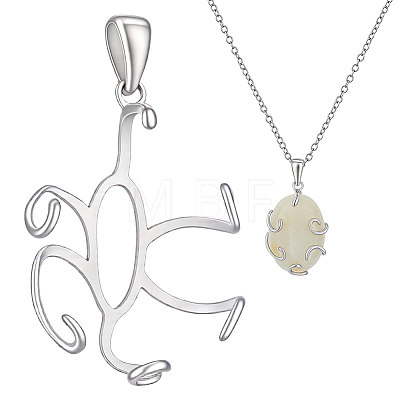 1Pc 925 Sterling Silver Pendant Cabochon Settings STER-BC0004-43P-1