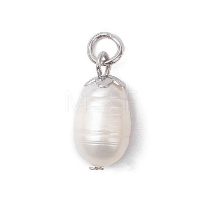 Natural Pearl Pendants PALLOY-JF04618-1