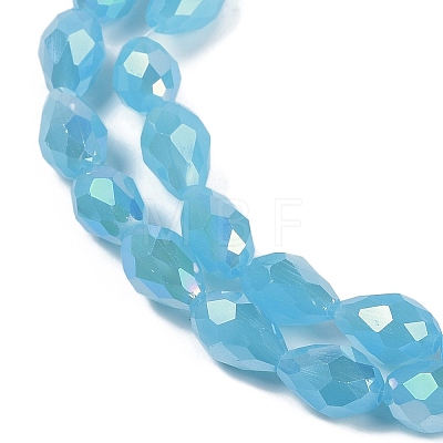 Opaque Solid Color Electroplate Glass Beads Strands EGLA-N013-J4mm-B05-1